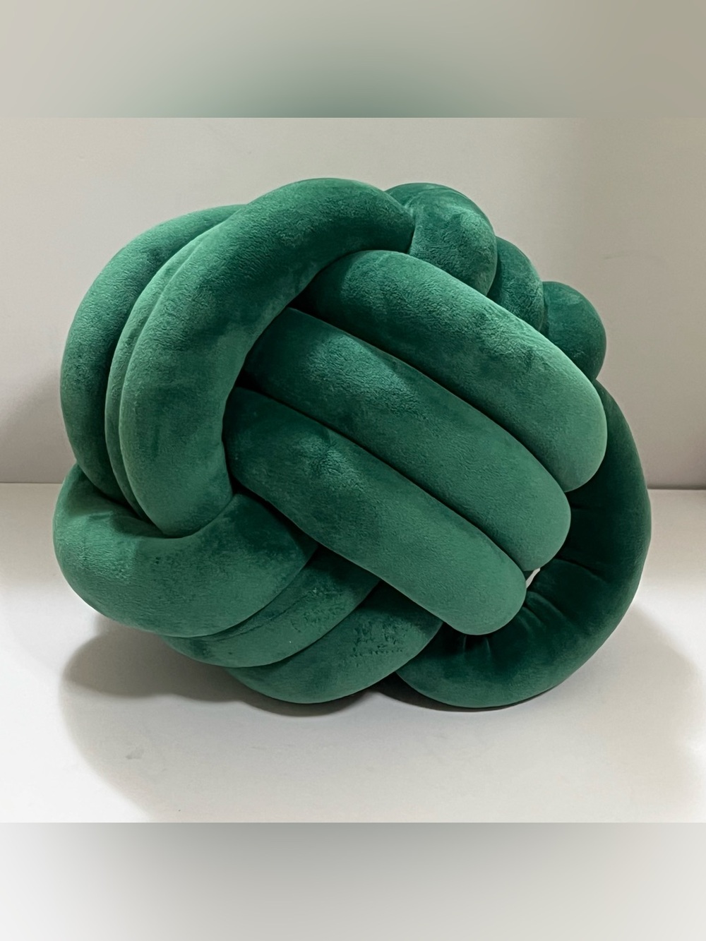 Teal Green Velvet Knot Throw Pillow Decorative Accent Cushion